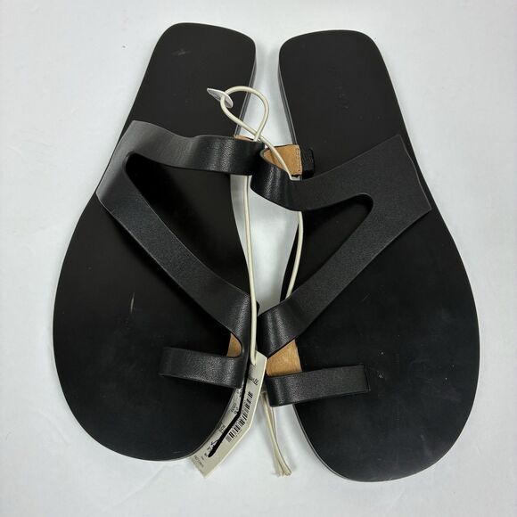 Madewell The Gabi Asymmetric-Strap Sandal Black Leather Size 7 New - Picture 2 of 7